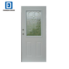 Hollow core metal Infill polyurethane foam steel glass exterior door